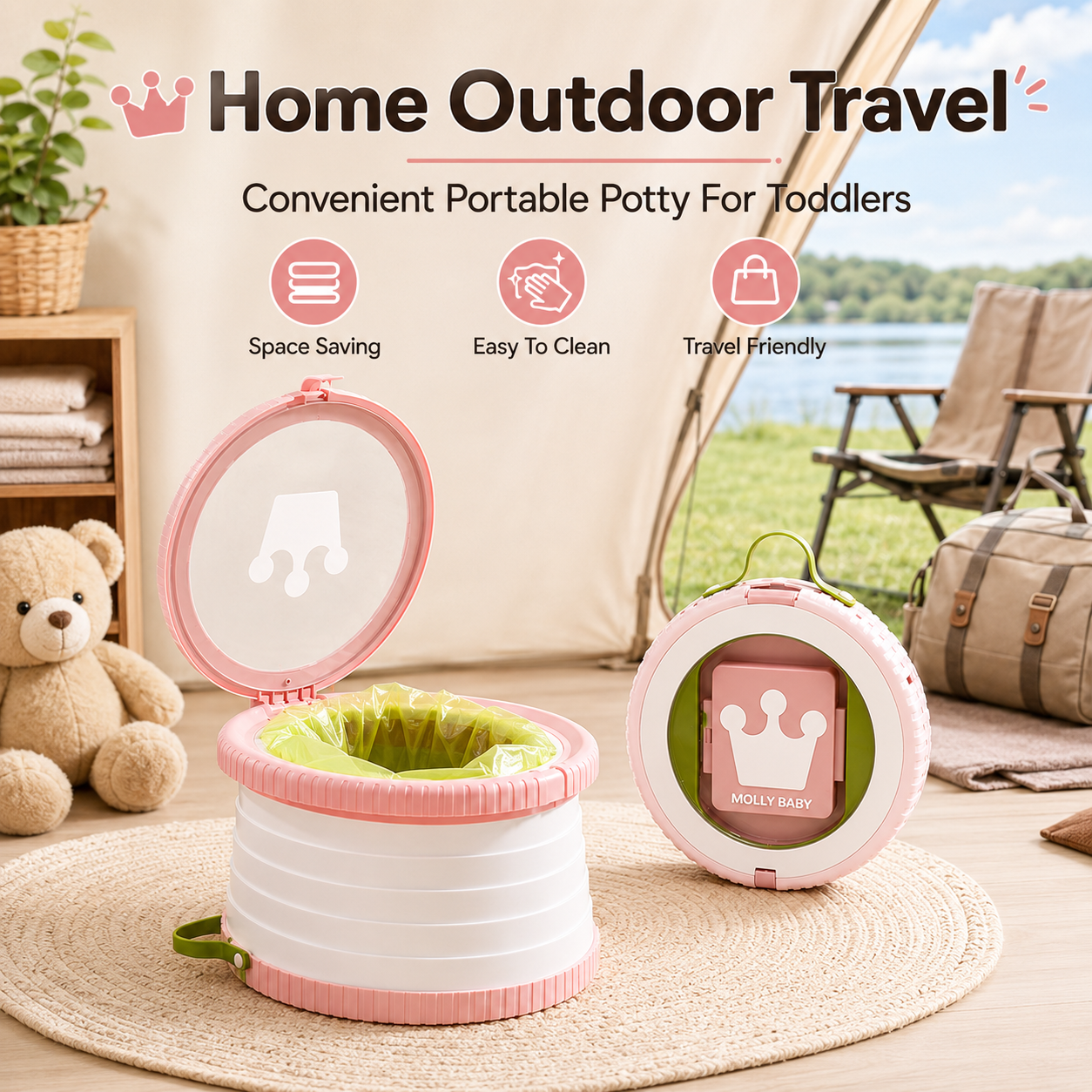 Портативный складной дорожный  – обзор и цена Toddler Potty Training Seat